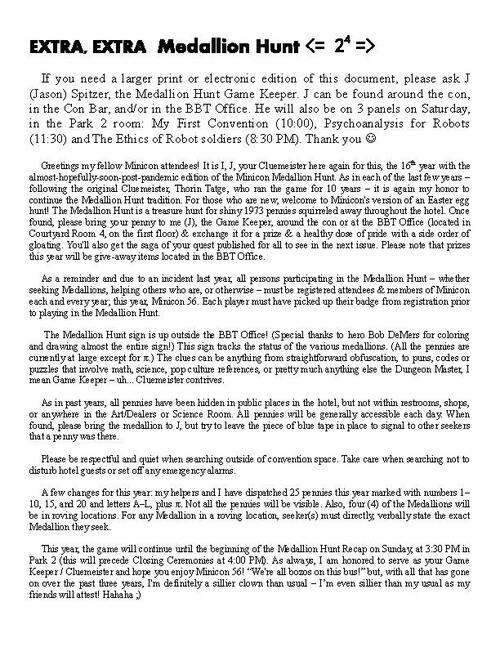 Medallion Hunt Extra